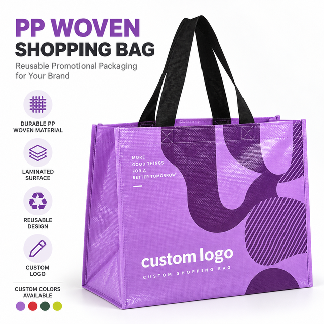 Custom Logo Extra Large PP Woven Laminated Water Resistant Shopping Tote Bags Reusable Customized PP Woven Polypropylene Bag