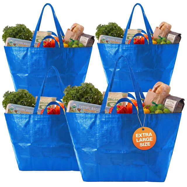 Industrial Strength Recyclable Waterproof PP Woven Tote Bag Custom Print Medium Size Shoulder Strap Grocery Gift Shopping