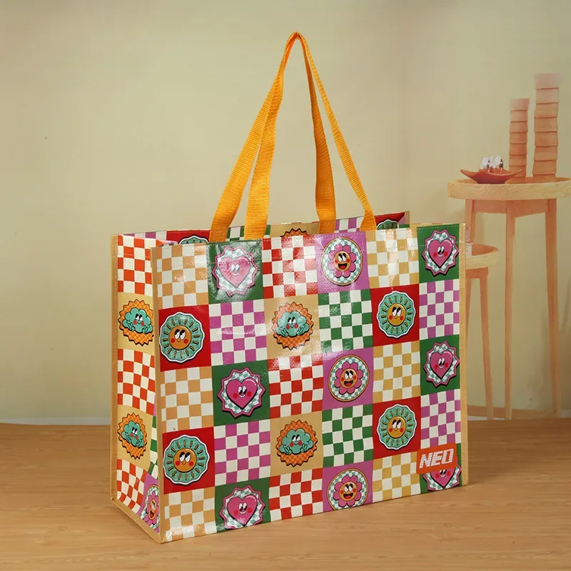 Extra large conspicuous bag handbag woven bag customized exhibition promotion shopping gift bag PP laminated waterproof snake skin bag