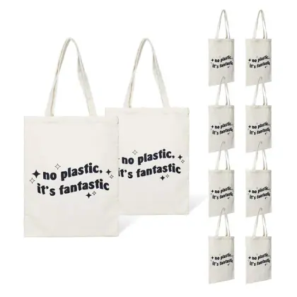 Reusable Canvas Grocery Shopping Bag Gots Certified 100% White Plain Recycled Organic Cotton Bags With Logo