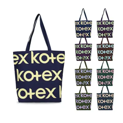 Custom Logo Printed Recycled 100% Plain Cotton Canvas Tote Bag With Pockets Reusable Grocery Shopping Bag