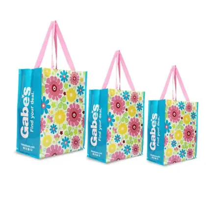 Wholesale Custom Logo Give Away Promotional Shopping Tote Recycle Grocery Laminated Non Woven Bag