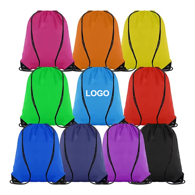 High Quality Wholesale Cheap Running Gym Pouch Custom Polyester Bags Sport Nylon Backpack Drawstring Bag With Logo