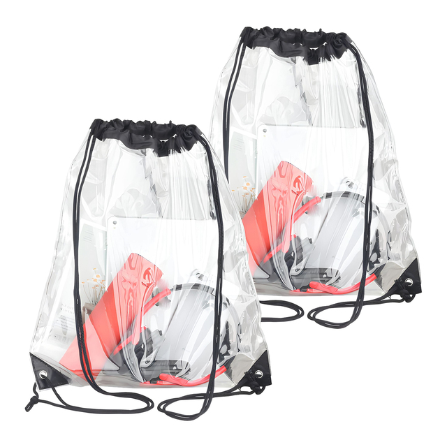 Wholesale Custom Logo Promotional PVC Backpack Gym Stadium Colleges Sport Event Waterproof Custom Plastic Clear Drawstring Bag