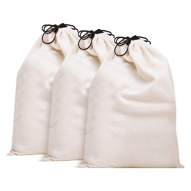 Wholesale Factory Custom Cotton Logo Breathable Dust-Proof Storage Pouch Bag Drawstring Cotton Bag With Cord