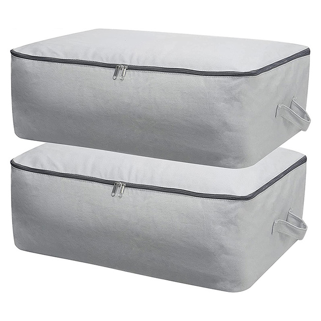 Custom Durable Cotton Canvas Soft Space Save Storage Bag Wardrobe Organizer Big Cotton Bag for Packaging Clothes Pillow