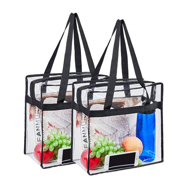Wholesale Reusable Multipurpose Single Shoulder Shopping Zipper Clear Pvc Bags