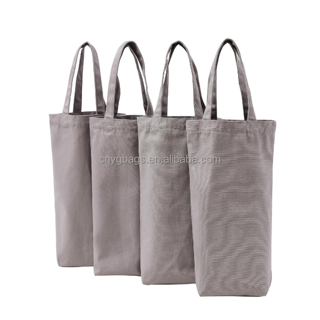 Wholesale Azo Free Recycled Reusable 26.7 X 17.8 X 5.1cm Cotton Canvas Wine Tote Bag for Travel/holiday Parties/weddings/picnics