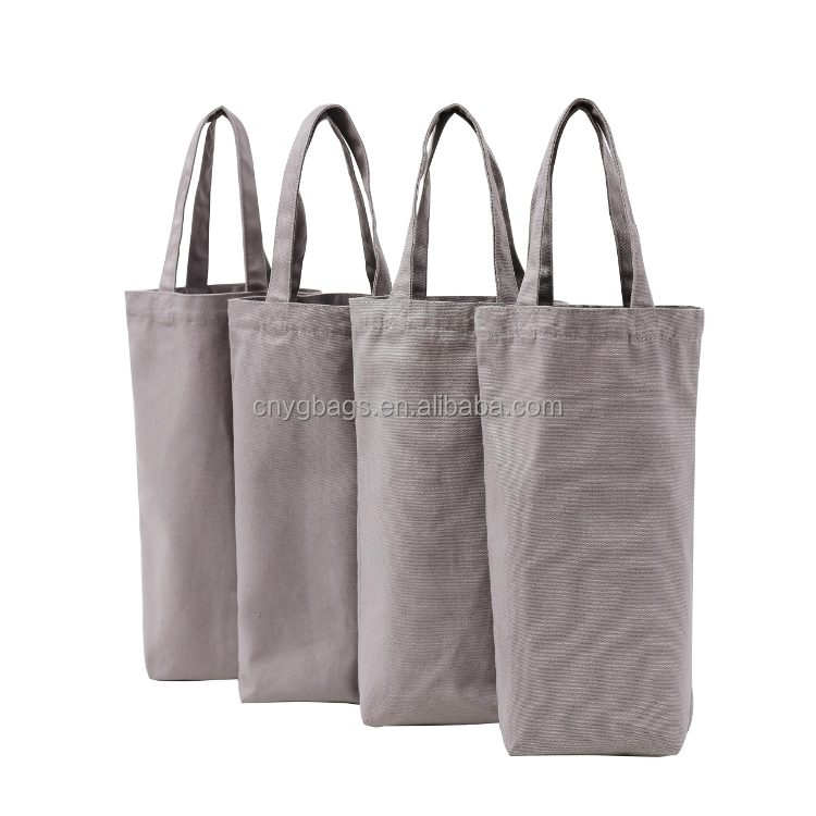 Wholesale Azo Free Recycled Reusable 26.7 X 17.8 X 5.1cm Cotton Canvas Wine Tote Bag for Travel/holiday Parties/weddings/picnics