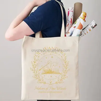 Hot Sale Eco Friendly Reusable Designer Cloth Canvas Cotton Shopping Tote Bag With Custom Logo Printed