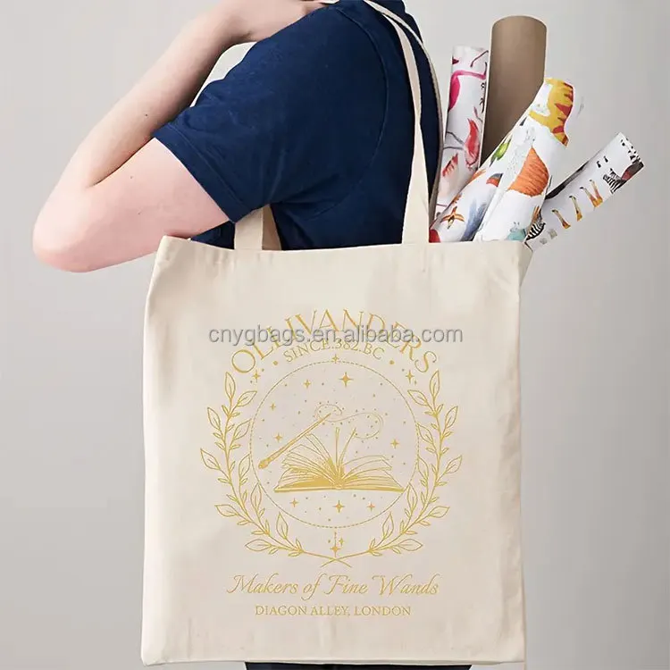 Hot Sale Eco Friendly Reusable Designer Cloth Canvas Cotton Shopping Tote Bag With Custom Logo Printed