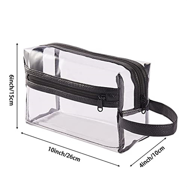 Women Bulk Makeup Pouch Transparent Neon Pvc Waterproof Travel Toiletry Bags Plastic Clear Cosmetic Bag