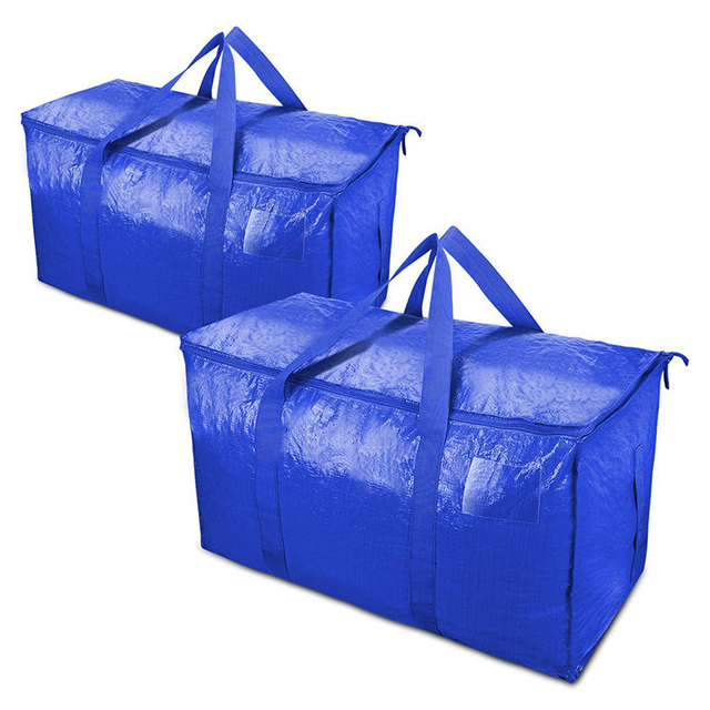 Customized LOGO Color Large Capacity Thick Oversized Waterproof Moving Bag Reusable PP Woven Shopping Storage Bags With Handle