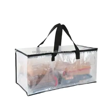 Custom Logo Printed Promotion Reusable Grocery Large Recycled PP Laminated Bag PP Woven Shopping Bag With Zipper