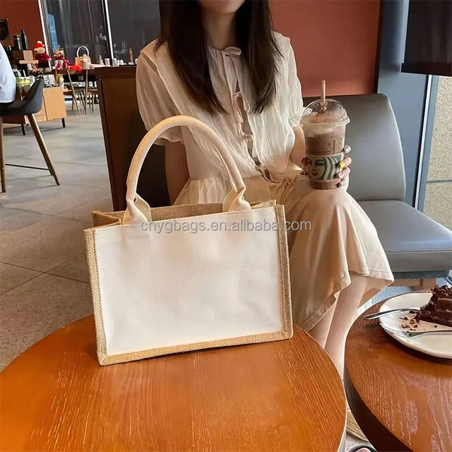 Cheap Custom Logo Printed Eco Recycle Natural Foldable Reusable Jute Burlap Linen Shopping Tote Bag