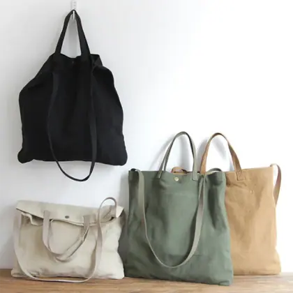 High Capacity Recycled Promotion Custom Natural Durable Cotton Canvas Shopping Tote Bag Canvas Crossbody Bag for Travel