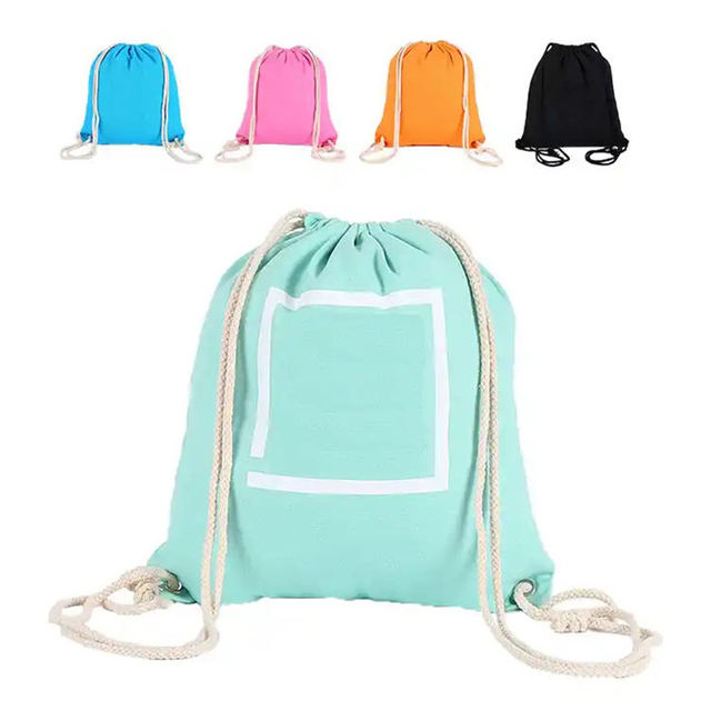 Custom Natural Cotton Canvas Cork Drawstring Bag Backpack Eco Friendly String Back Pack Gift Giveaways Sport Bags