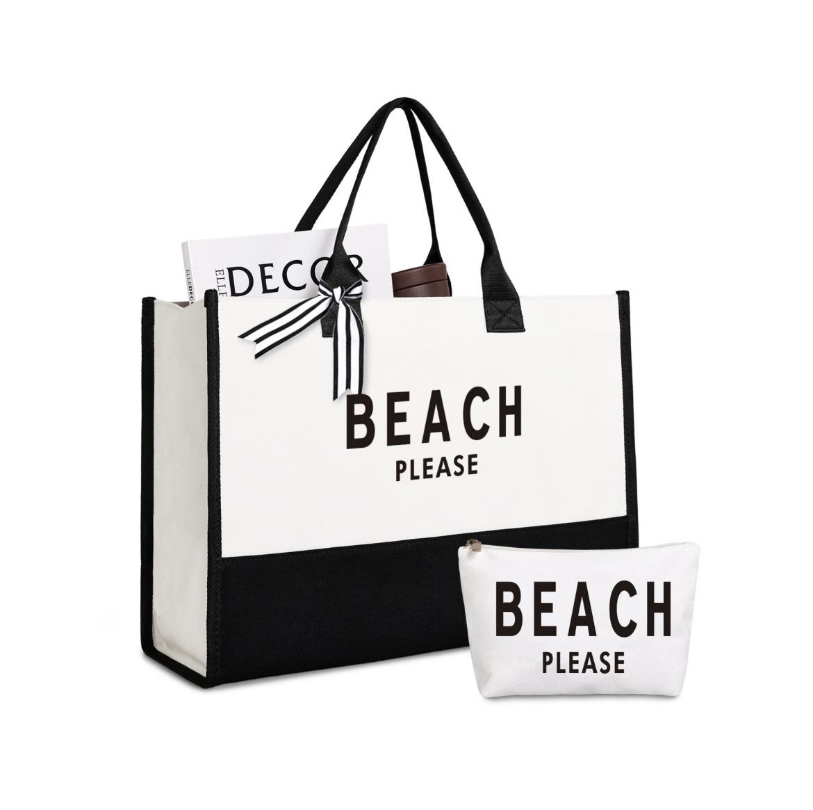 Custom Logo Quality Custom Outdoor Fashion Beach Bag Large Canvas Tote Bag Weekend Large Capacity Shopping Bag