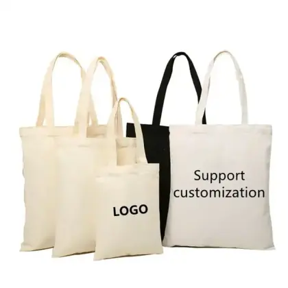 Hot Sale Eco-friendly Reusable Designer Cloth Canvas Cotton Shopping Tote Bag With Custom Logo Printed