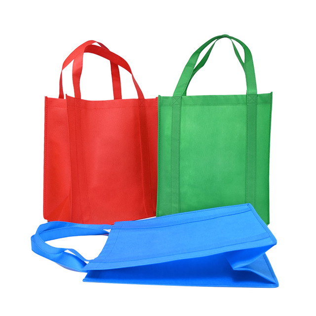 GREEN Reusable Non Woven Grocery Promotional Tote Bags Cloth Bag With Custom Logo Print Recycled Sewing Style