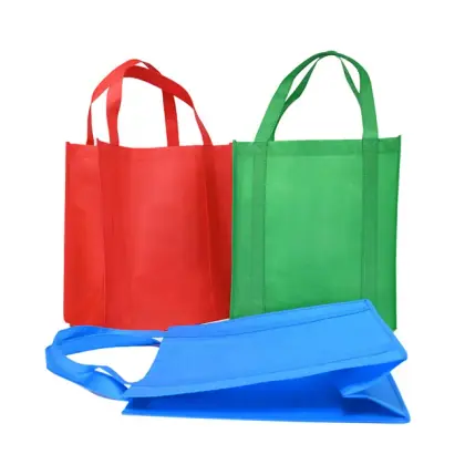 GREEN Reusable Non Woven Grocery Promotional Tote Bags Cloth Bag With Custom Logo Print Recycled Sewing Style