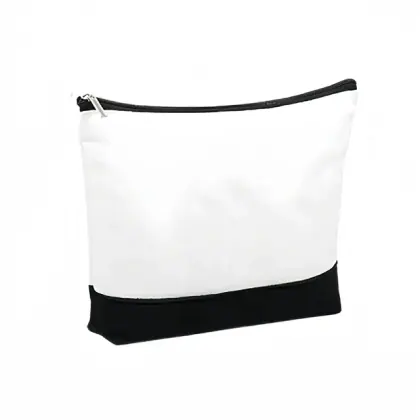 Wholesale Custom Printed Logo Reusable Blank Plain Toiletry Pouch Canvas Cotton Makeup Cosmetic Bags