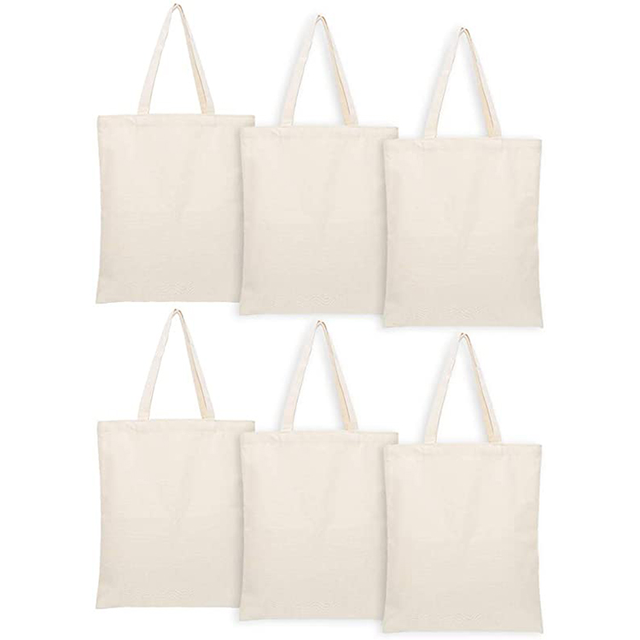 Wholesale Custom Print Logo Reusable Plain White Blank Shopping Cotton Canvas Tote Bag
