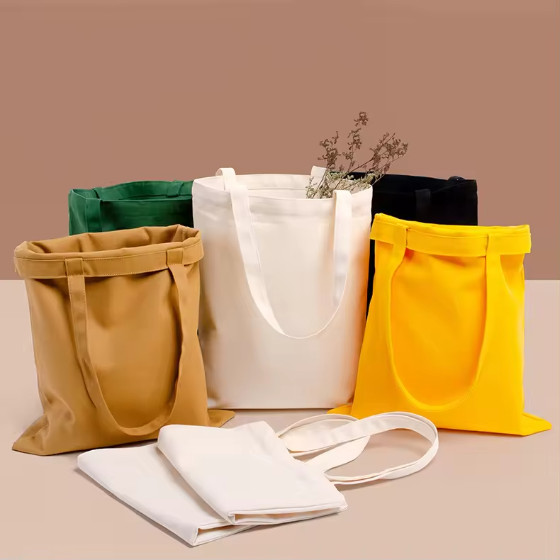 Manufacturers Custom Printed Logo Cotton Canvas Bag Canvas Promotional Shopping Standard Size Cloth Canvas Cotton Tote Bag