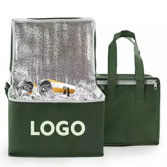 Reusable Green Grocery Picnic Beer Insulated Cooler Bag With Logo Custom Eco-Friendly Waterproof Food Lunch Thermal Cooler Bags