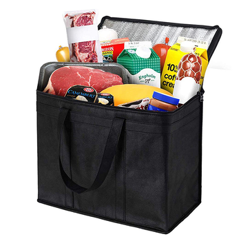 Recycle Simple Portable Food Cooler Bag OEM Thermal Insulated Lunch Beach Cooler Bags With Custom Printed Logo