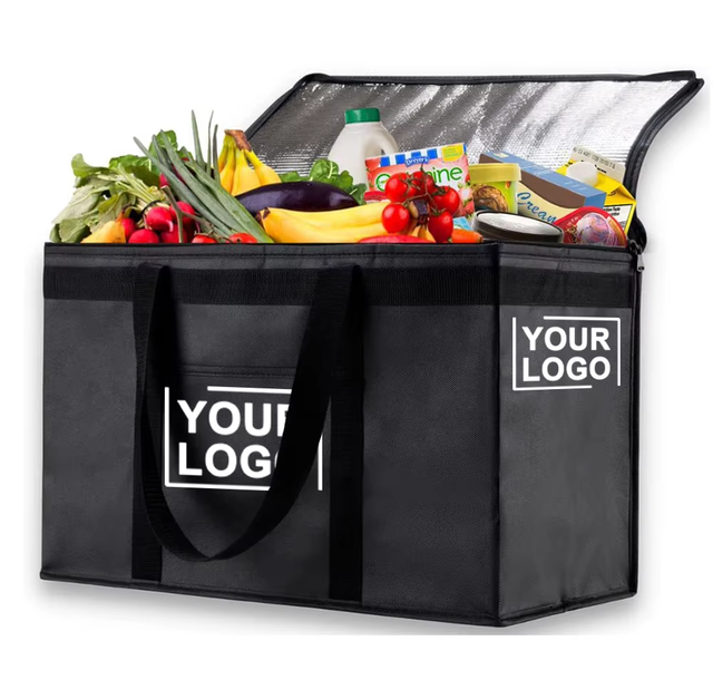 Custom Insulated Non Woven Cooler Bag Portable Blank Lunch Bag Reusable Thermal Insulated Cooler Bag With Logo