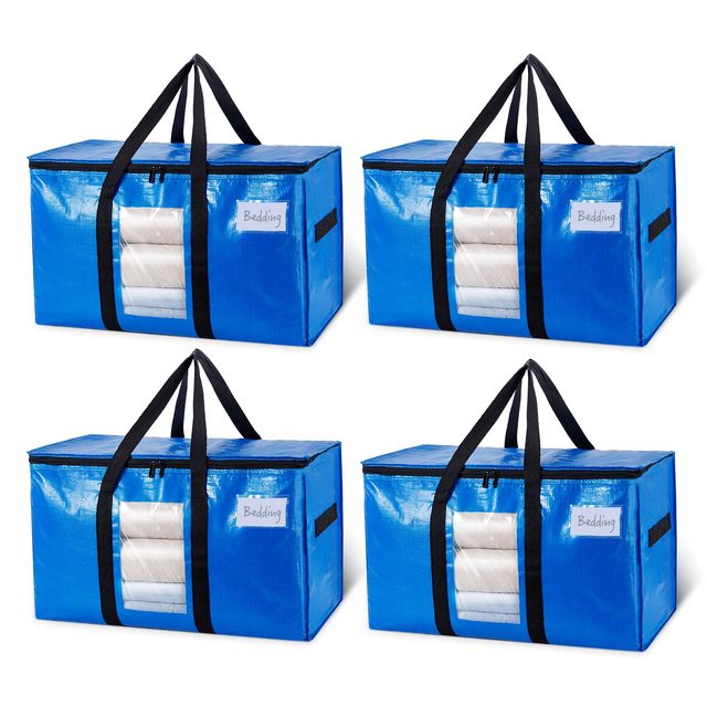 Customized Extra Large Capacity Waterproof Heavy Duty Moving Bag Reusable PP Woven Moving House Storage Bags