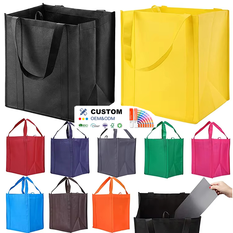 Custom High Quality Non Woven Fabric Reusable Shopping Bag Reusable Grocery Supermarket Bag
