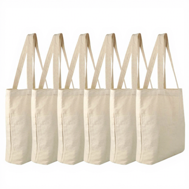 Custom LOGO Printed Economical Organic Cotton Canvas Tote Bag Lightweight Medium Reusable Grocery Shopping Cloth Bags