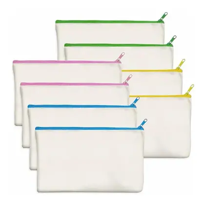 Wholesale Custom Logo Printed Fashion Travel Bag Durable Cotton Canvas Beauty Cosmetic Bag
