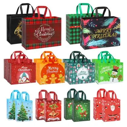 Factory Wholesale Cheap Price Christmas Holiday Bags Reusable Christmas Eve  Non-Woven Custom Gift Bags
