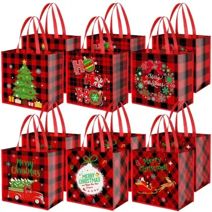 Custom Eco-Friendly Non Woven Recycled Christmas Kids Design Letter Pattern China Gift Packaging Bag Stylish Shopping Bags
