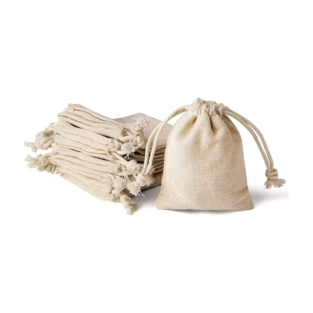 Wholesale Custom Logo Eco Friendly Reusable Mini Coffee Candy Suger Kids Gift Cotton Burlap Jute Drawstring Bag