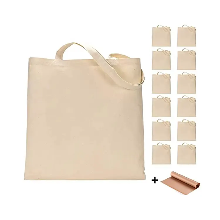 Wholesale Blank Large Custom Logo Personalized Reusable Grocery Printed Cotton Cloth Eco Canvas Tote Shopping Bags