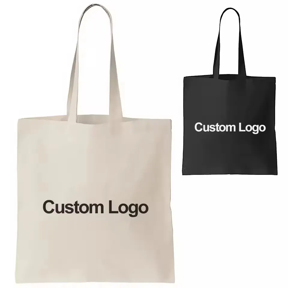 Wholesale Personalized Custom Fashion Large Reusable Canvas Cotton Shopping Tote Bags With Custom Printed Logo