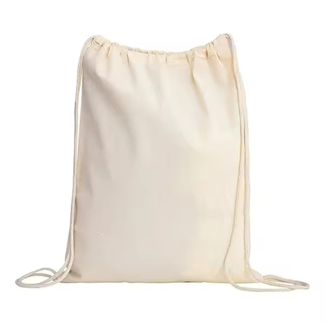 Wholesale Eco-friendly Reusable Cotton Canvas Drawstring Dust Bag Backpack Custom Logo Drawstring Bag