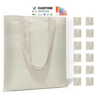 Custom Your Own Shopping Bags Canvas Cotton Tote Bag Blank Calico Shopper Bags With Logo Printed