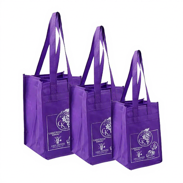 Cheap Price 4 Bottle Recycled Blue Non Woven Fabric Wine Bag Carrier Custom Logo