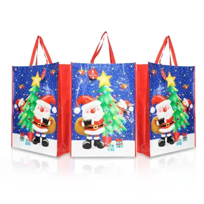 Reusable Gift Packaging Large Capacity PP Woven Shopping Bag for Heavy Duty Tote Bags With Custom Printed Logo