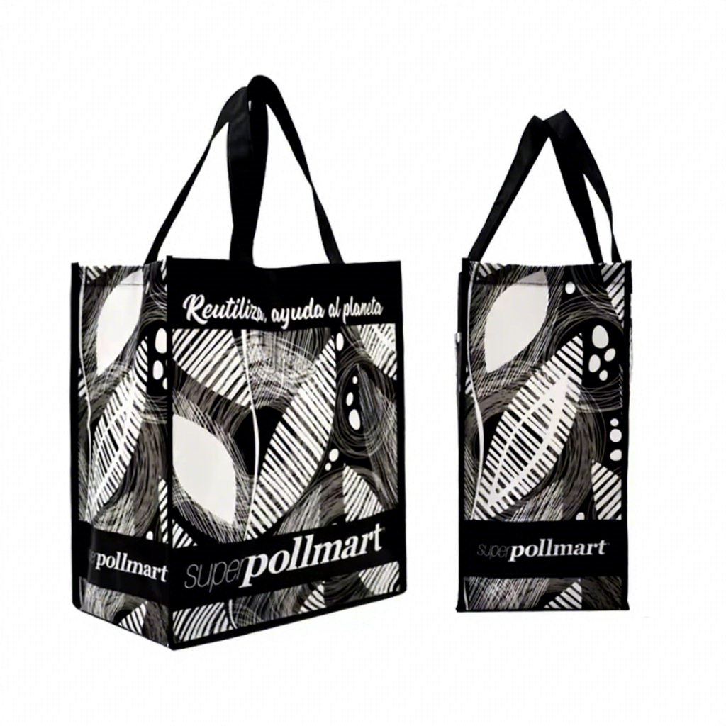 Fashion Customized Logo Recycled Front Pockets Supermarket Non Woven Polypropylene Shopping Bag With Handle