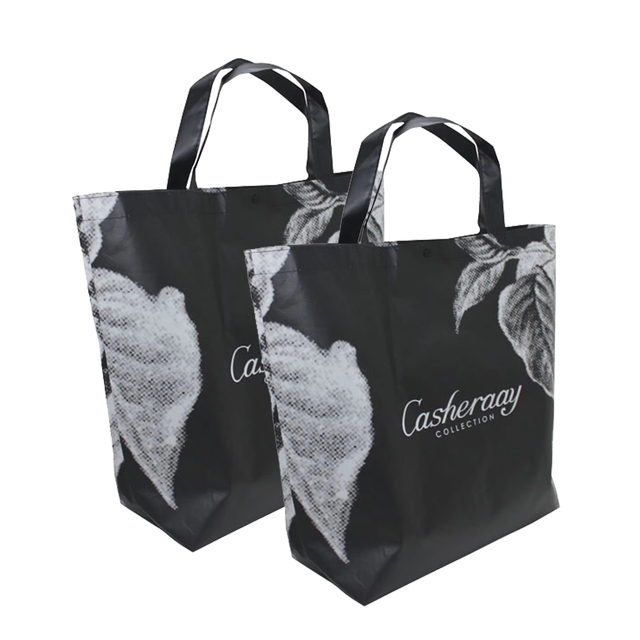 Factory Direct sales Recycled eco non woven boutique black shopping bags with logo