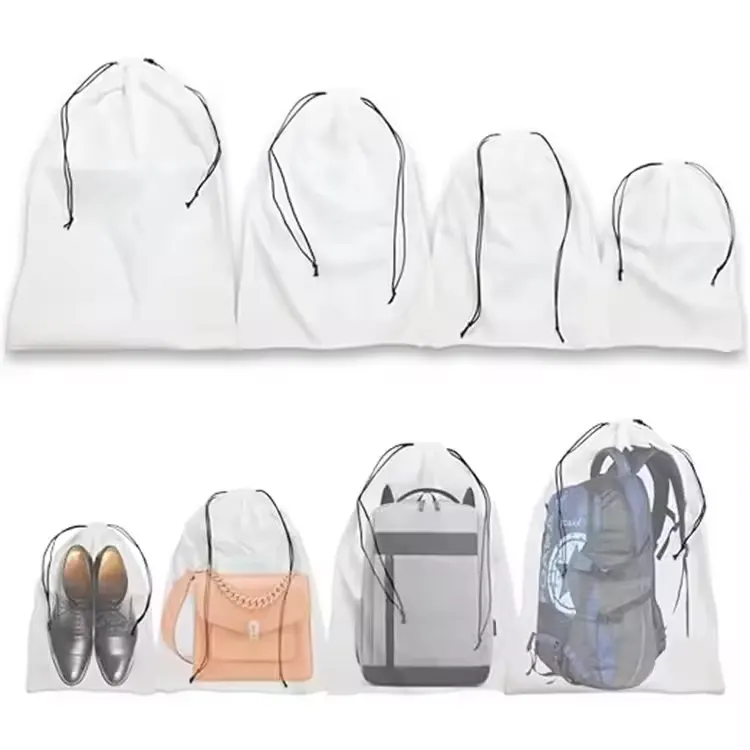 Factory Custom Printing Logo Organic Cotton Drawstring Bags White Cotton Recyclable Drawstring Dust Bags