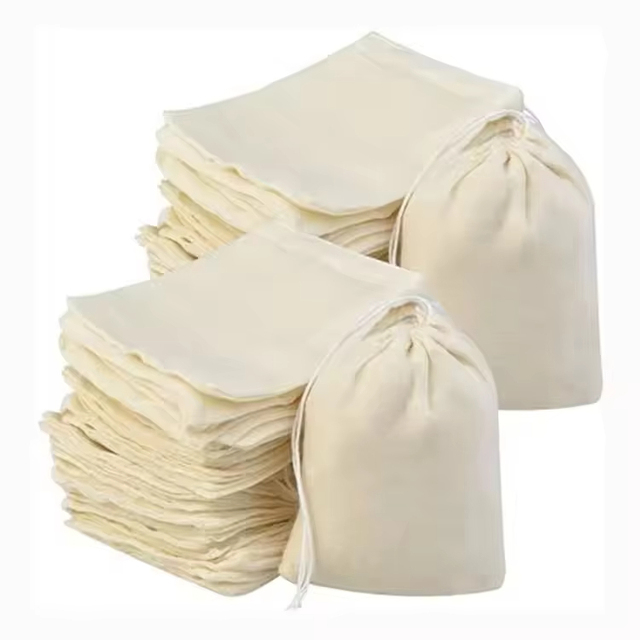 Factory Price Eco-friendly Drawstring Bag Reusable White Canvas Cotton Bags With Custom Logo
