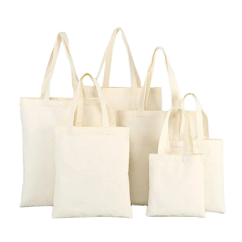 High Quality Portable Cotton Grocery Bag Reusable Foldable Shopping Tote Bag With Custom Printed Logo Canvas Blank Tote Bag