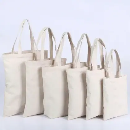 New High-Quality Custom Print Canvas Tote Bags Reusable Cotton Grocery Large Capacity Blank Shopping Canvas Tote Bag